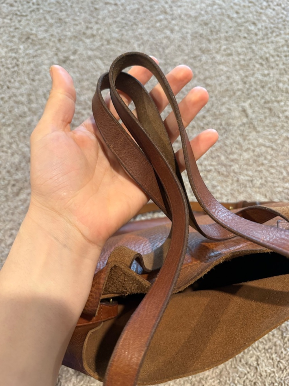 Madewell The Medium Transport Tote Leather Bag English Saddle - Picture 16 of 17